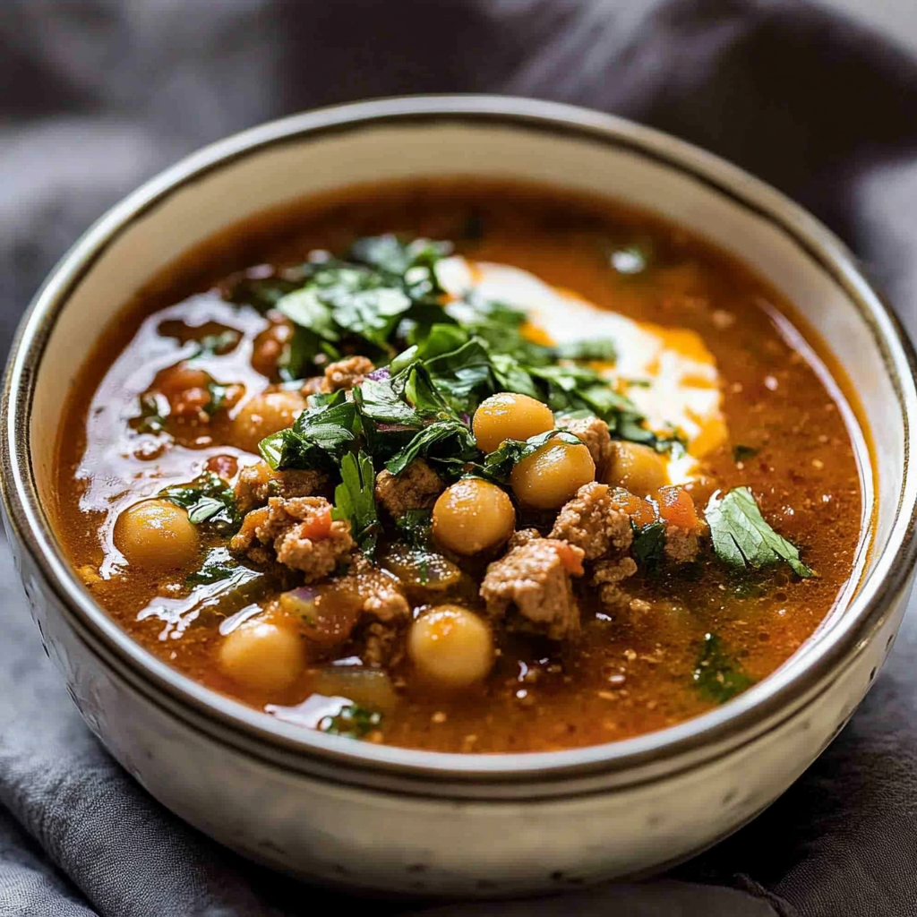 Recipe preparation for Lamb Shawarma Chickpea Soup