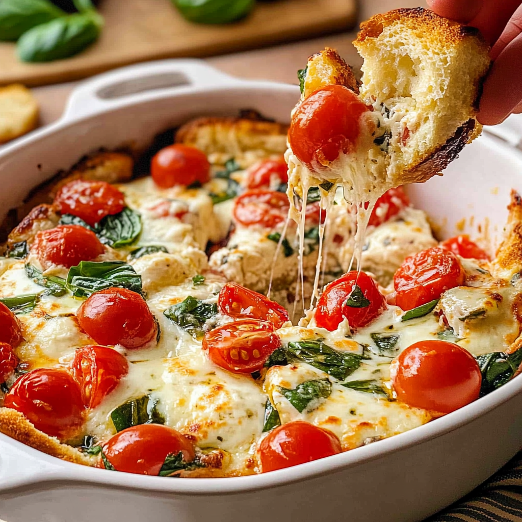 Recipe preparation for Summer Caprese Dip Recipe