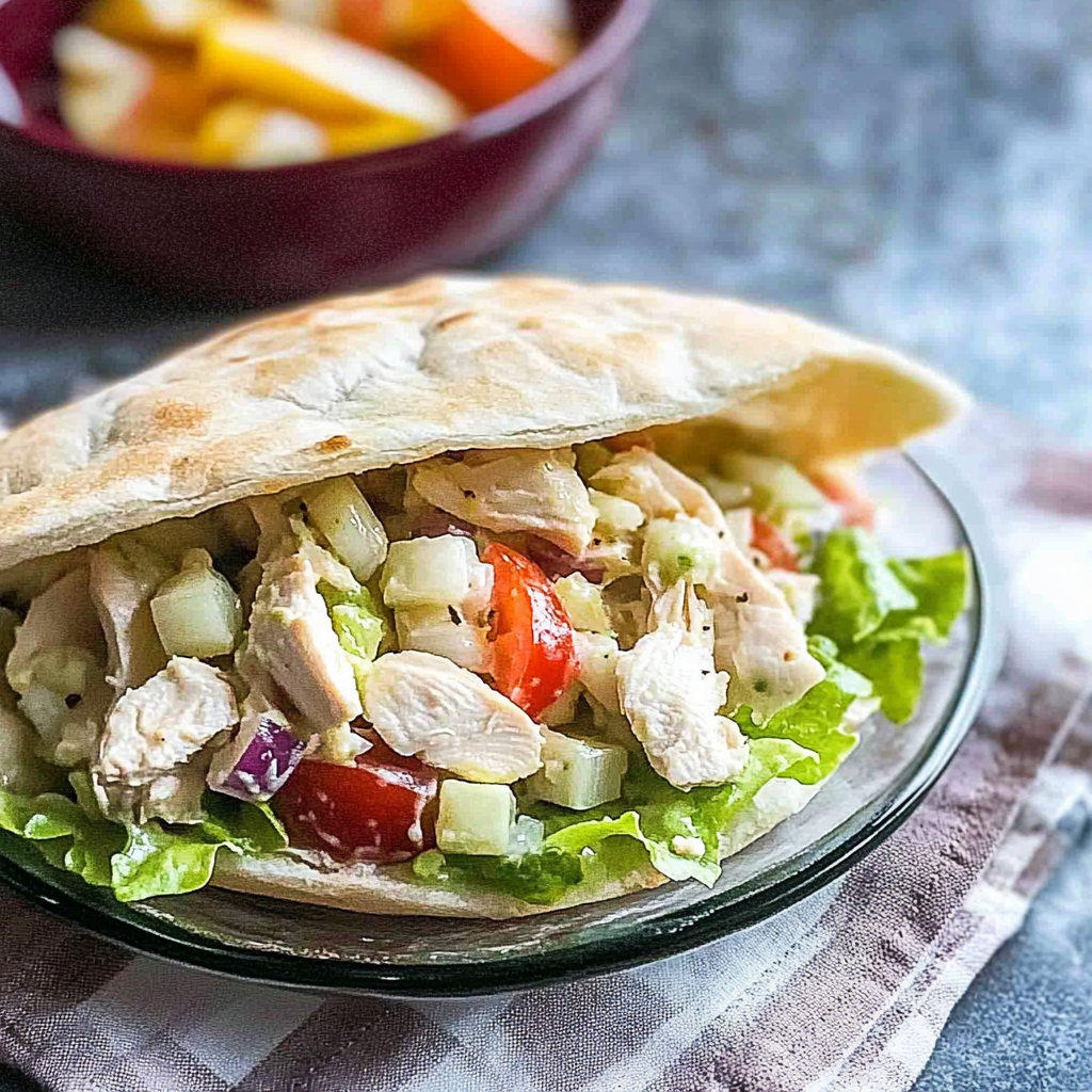 Recipe preparation for Classic Chicken Salad Pita Pockets