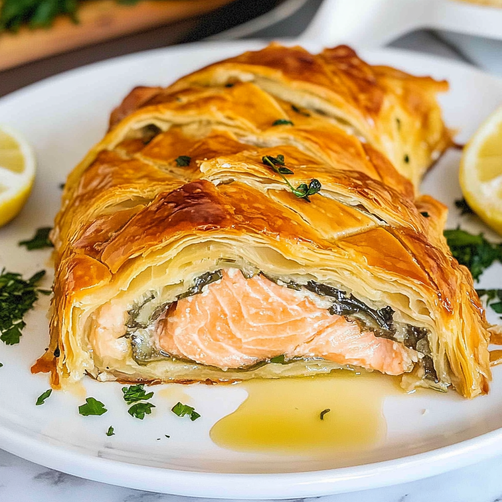 Recipe preparation for Salmon Wellingtons