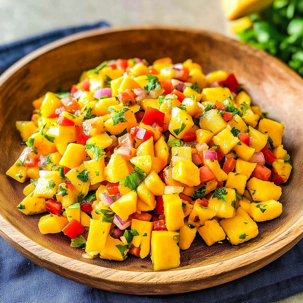 Recipe preparation for Mango Salsa