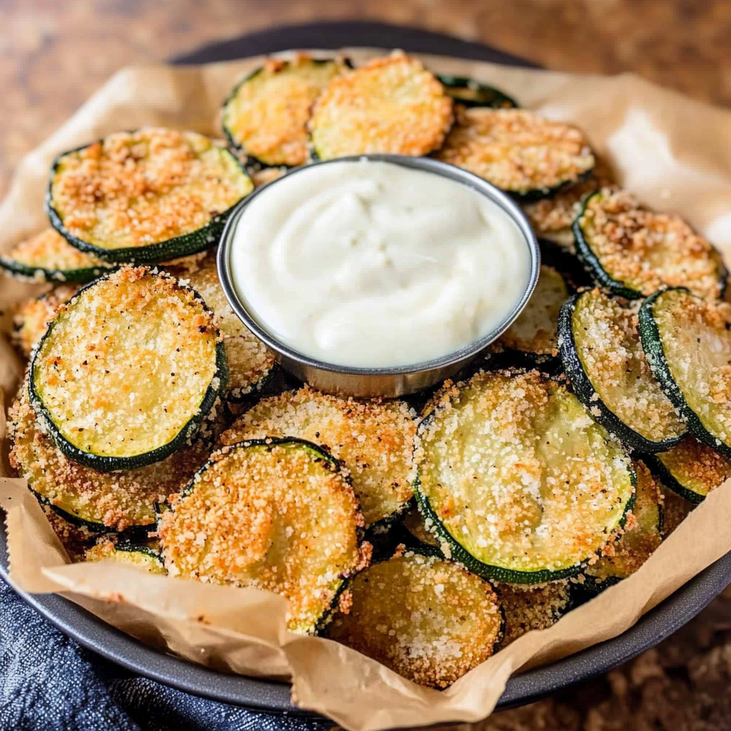 Recipe preparation for Baked Zucchini Chips