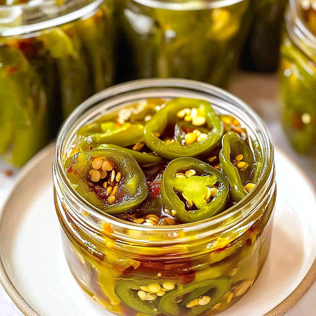 Recipe preparation for Candied Jalapenos