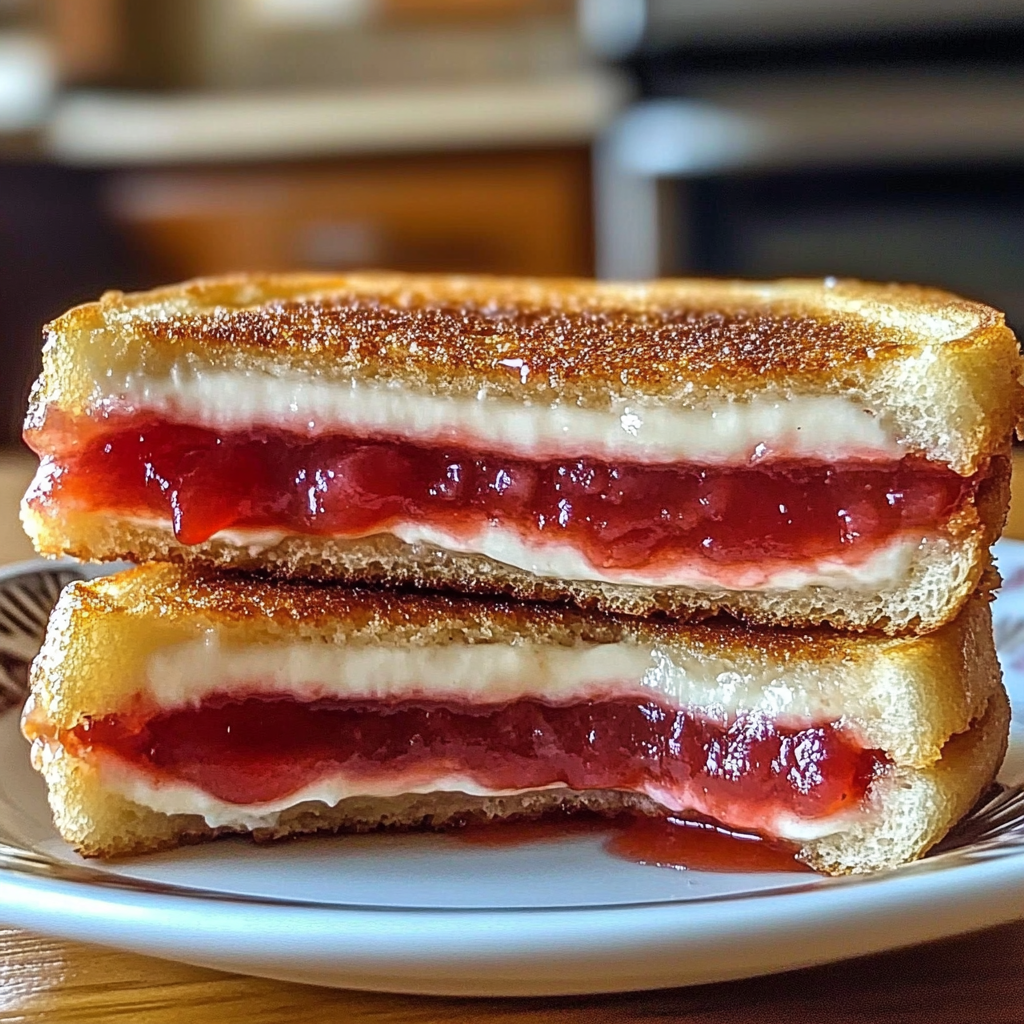 Recipe preparation for fried strawberry cheesecake sandwiches