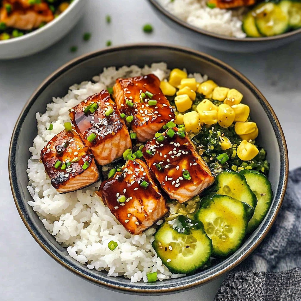 Recipe preparation for Meal Prep Teriyaki Salmon Rice Bowls