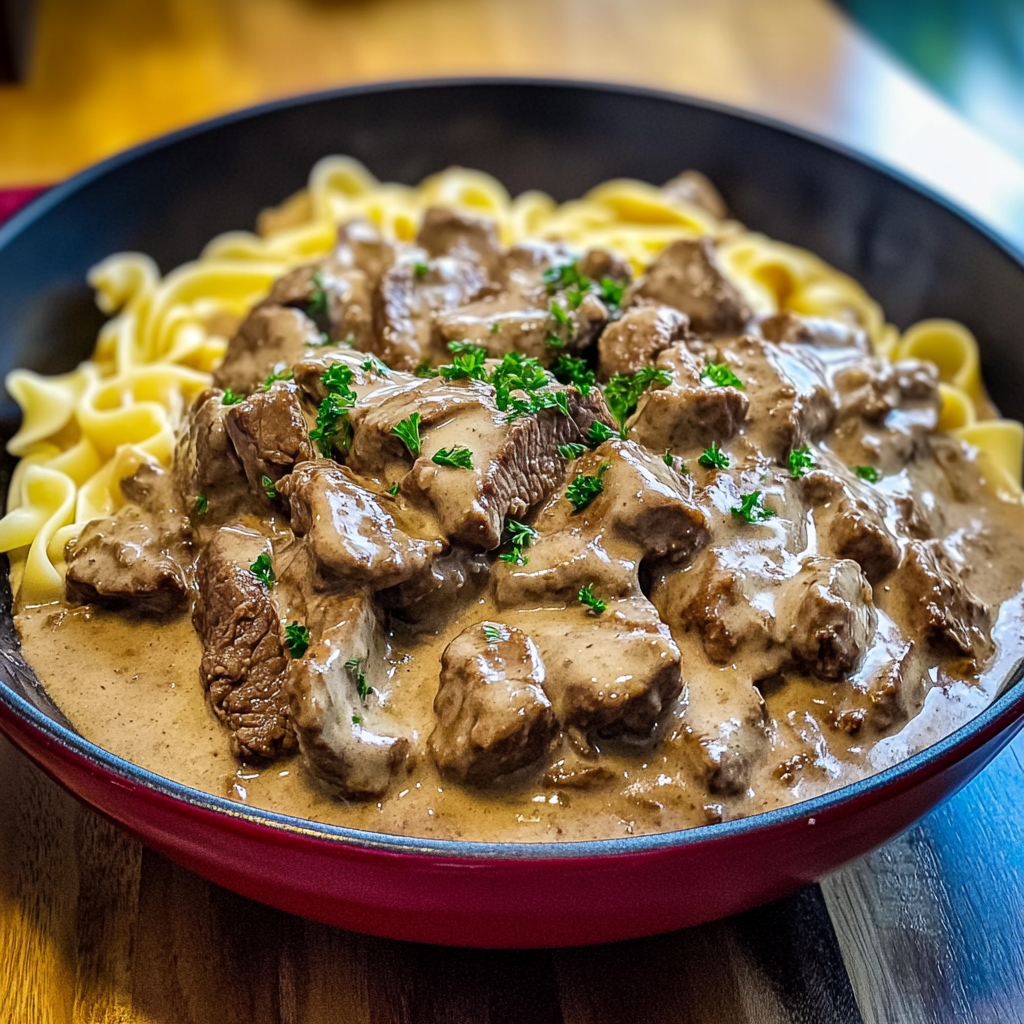 Recipe preparation for Beef Stroganoff Recipe