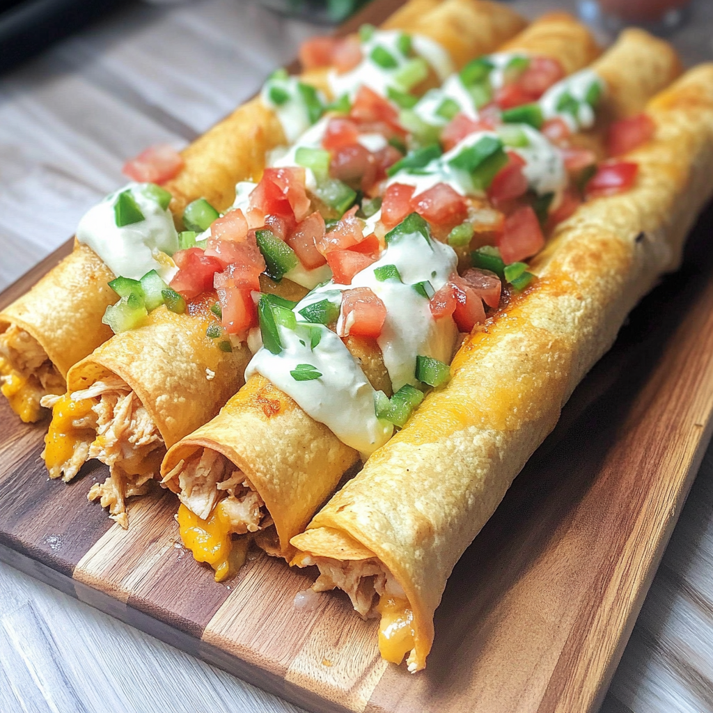 Recipe preparation for Jalapeño Popper Chicken Taquitos