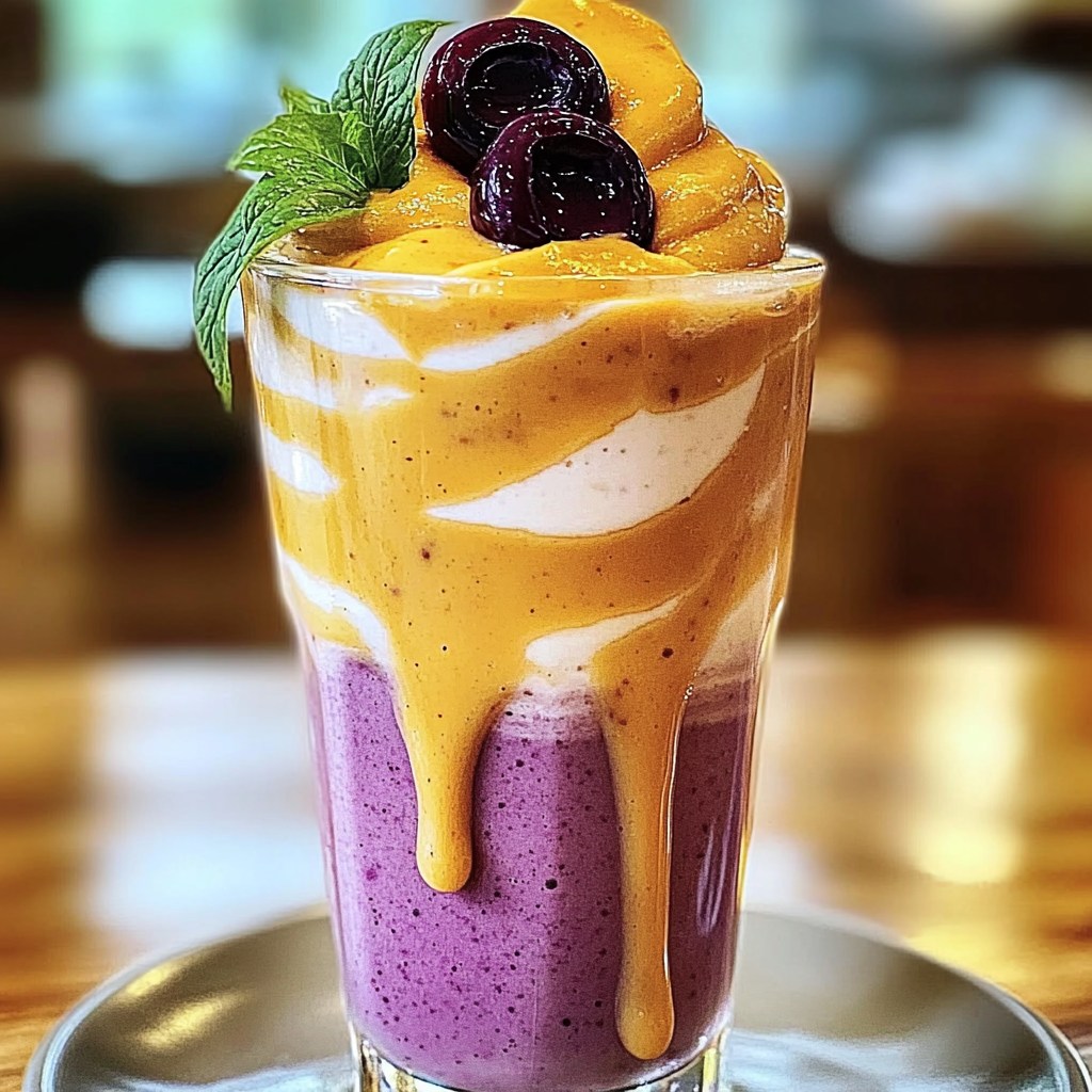 Recipe preparation for Peanut Butter and Jelly Smoothie