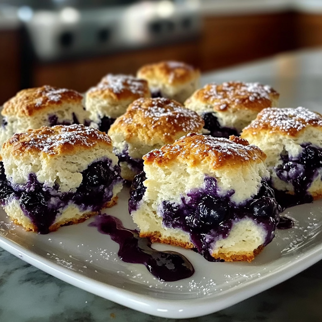 Recipe preparation for Blueberry Biscuits