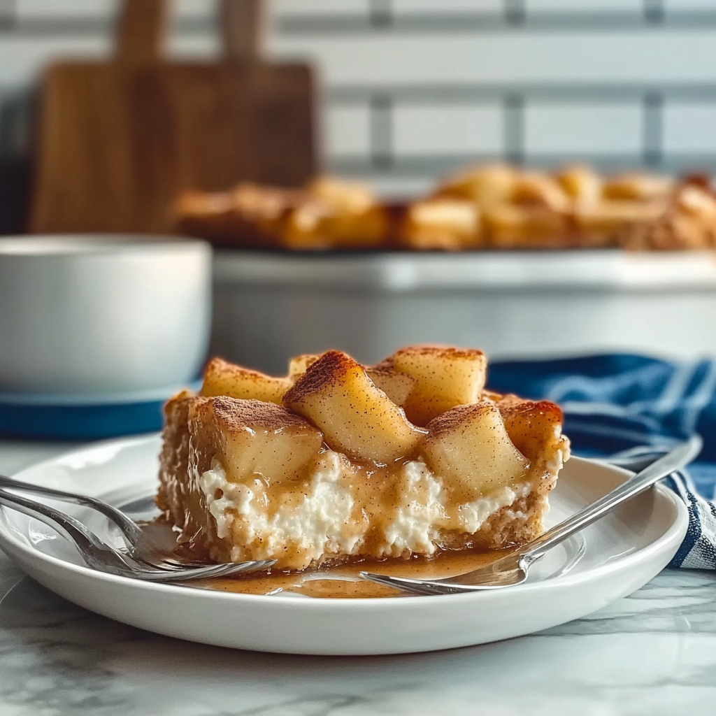 Recipe preparation for Apple Cinnamon Cottage Cheese Bake