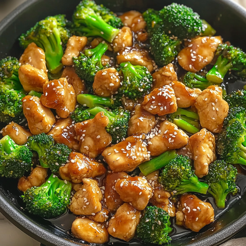 Recipe preparation for Honey Sesame Chicken and Broccoli