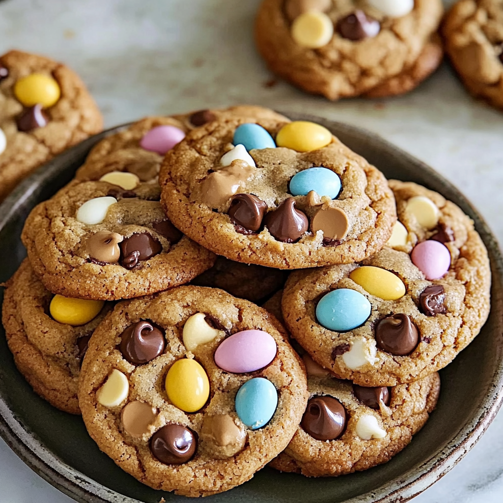 Recipe preparation for Mini Egg Thick Chocolate Chip Cookies