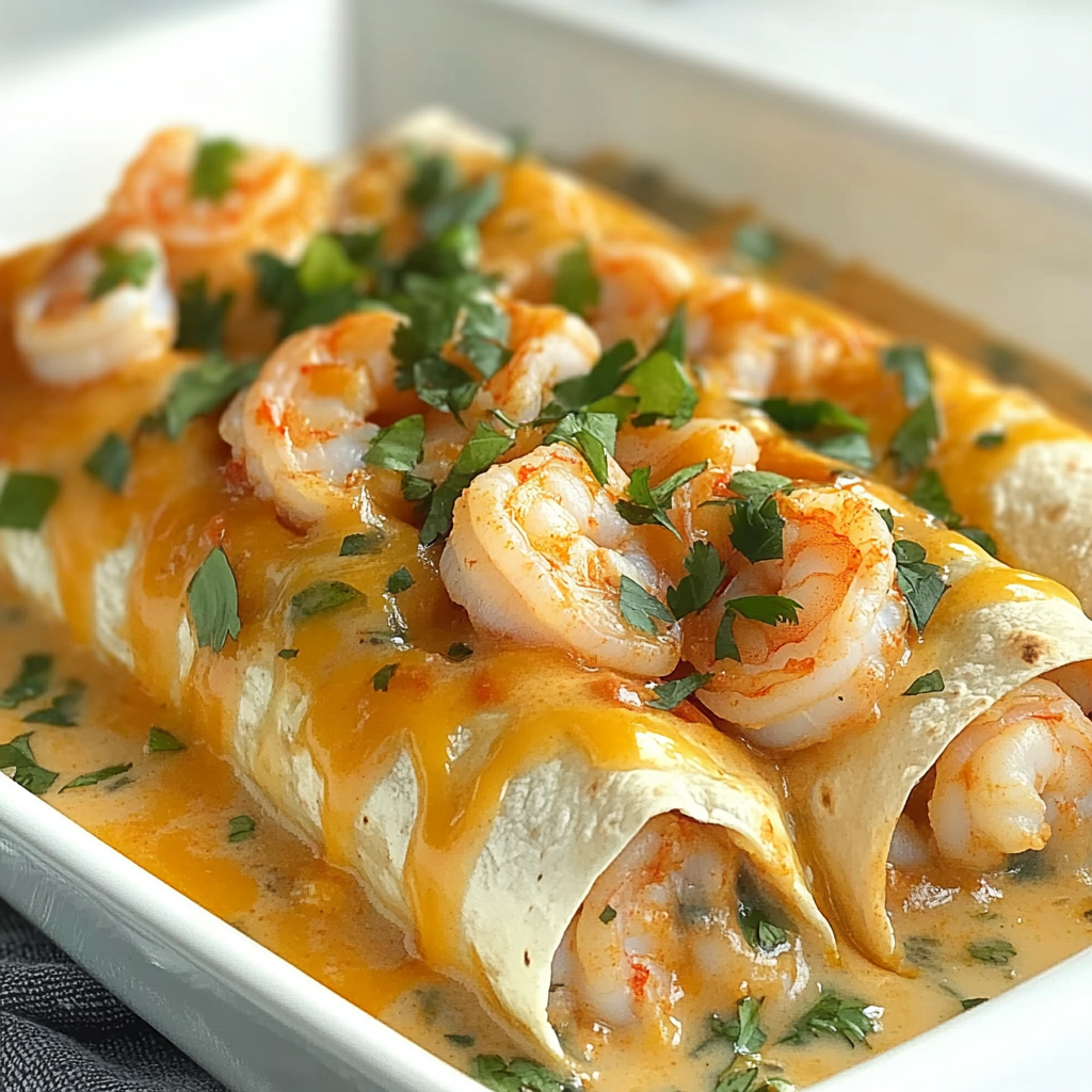Recipe preparation for Shrimp Enchiladas