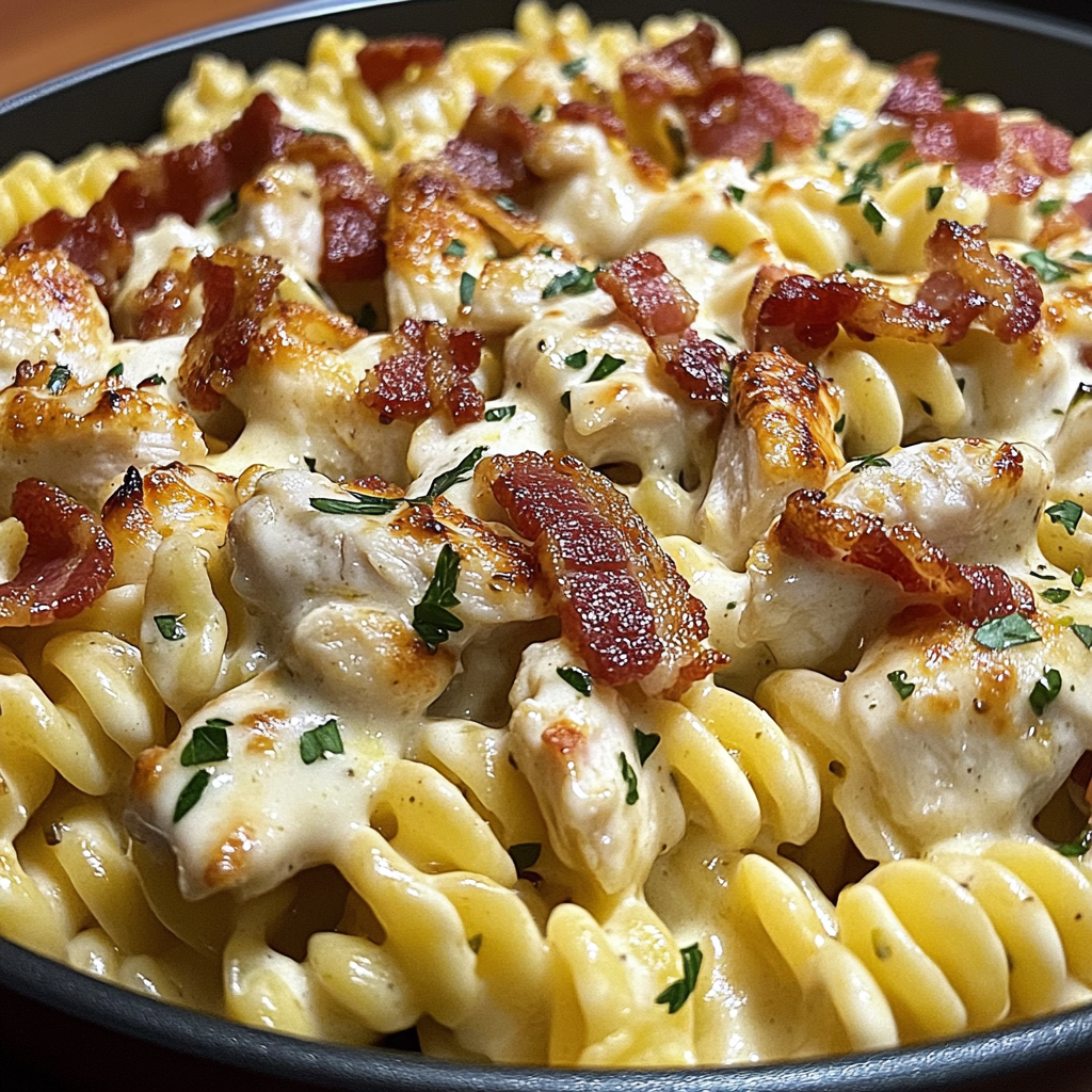 Recipe preparation for Chicken Bacon Ranch Pasta