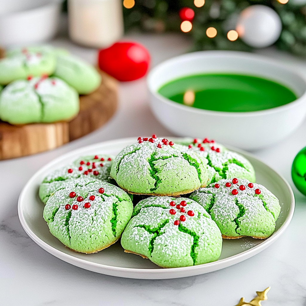 Recipe preparation for Grinch Cookies