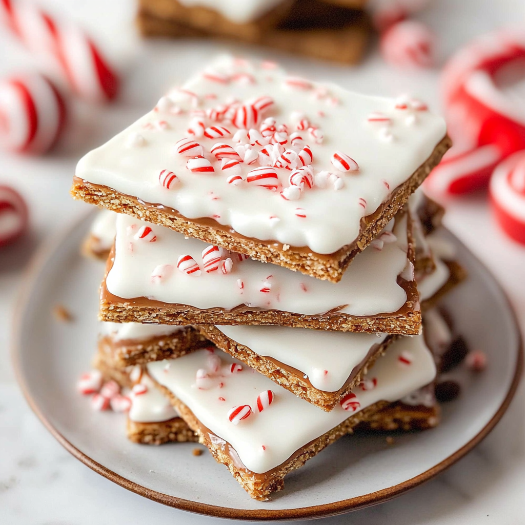 Recipe preparation for Peppermint Bark Graham Crackers