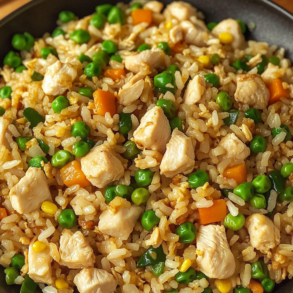 Recipe preparation for Easy Chicken Fried Rice