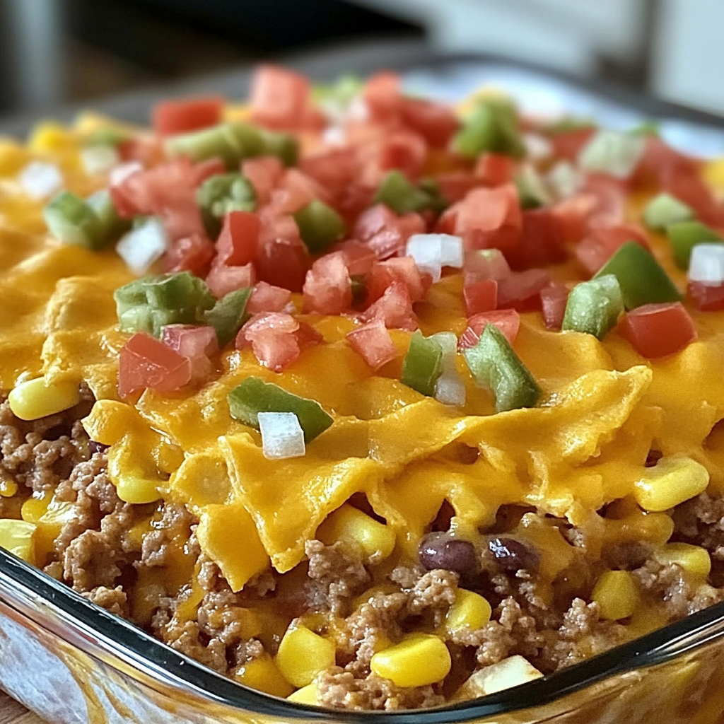 Recipe preparation for Walking Taco Casserole