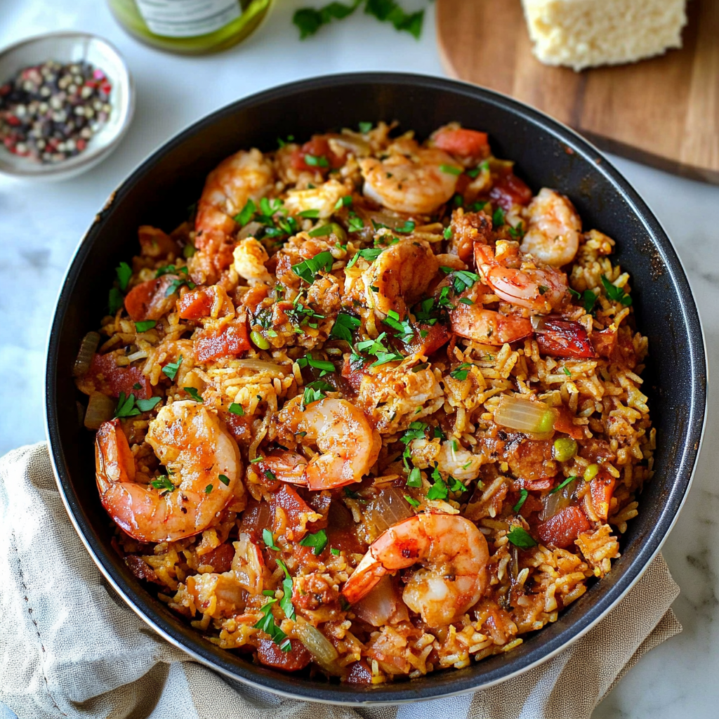 Recipe preparation for One Pot Jambalaya