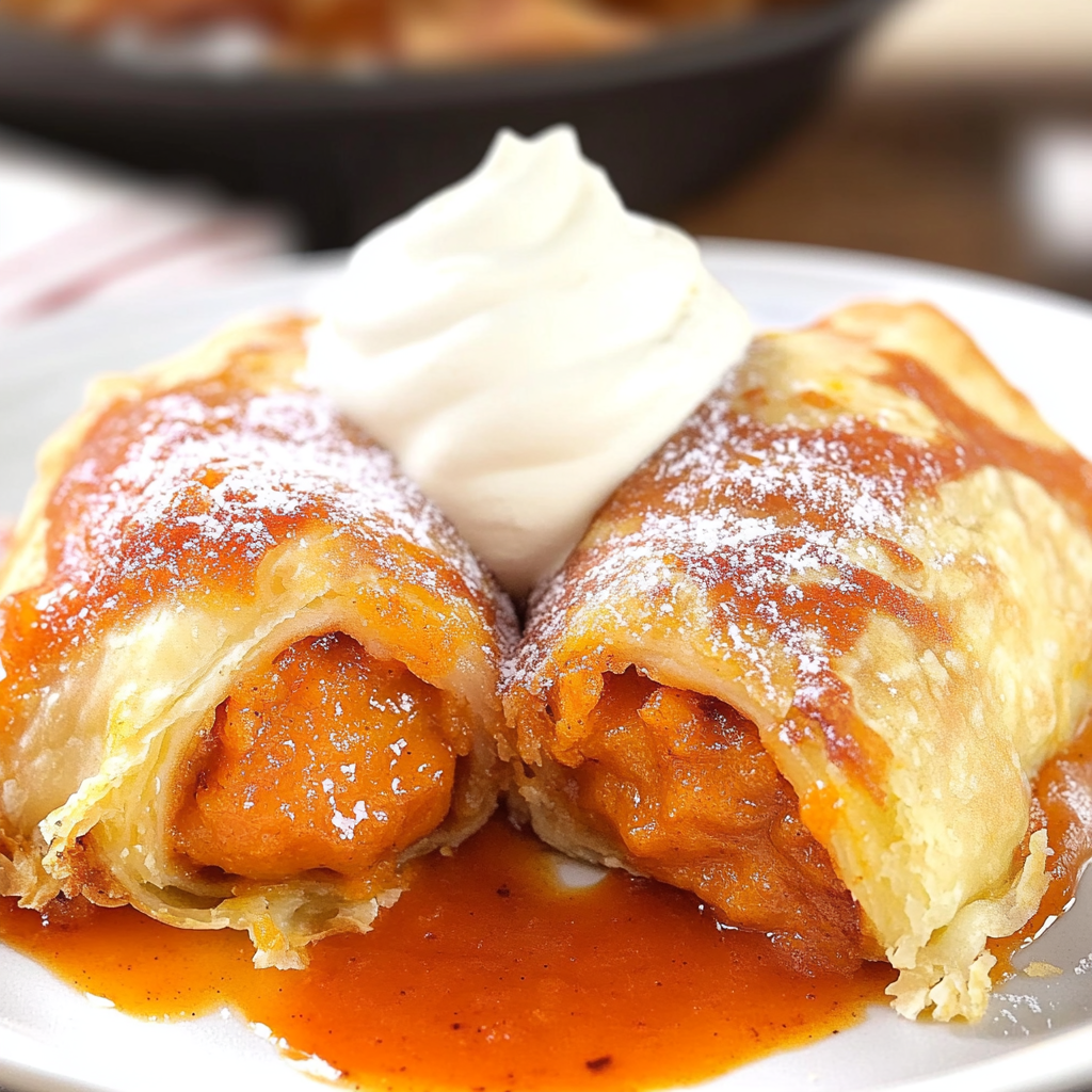 Recipe preparation for Crescent Roll Pumpkin Pie Dumplings