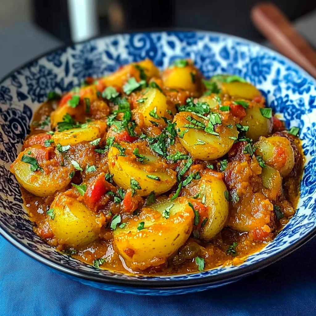 Recipe preparation for Dopiazeh Aloo Persian Potato Curry