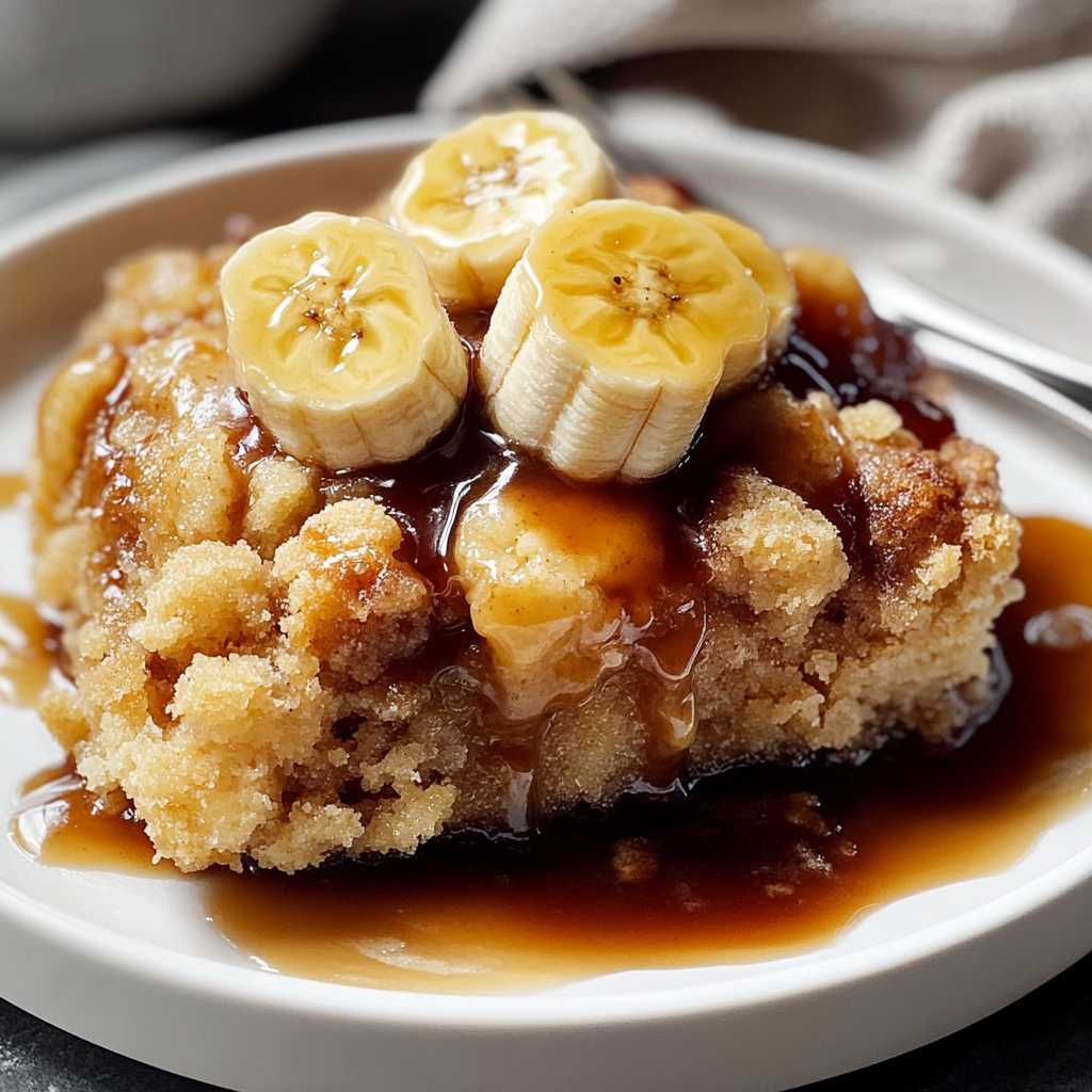 Recipe preparation for Bananas Foster Cobbler