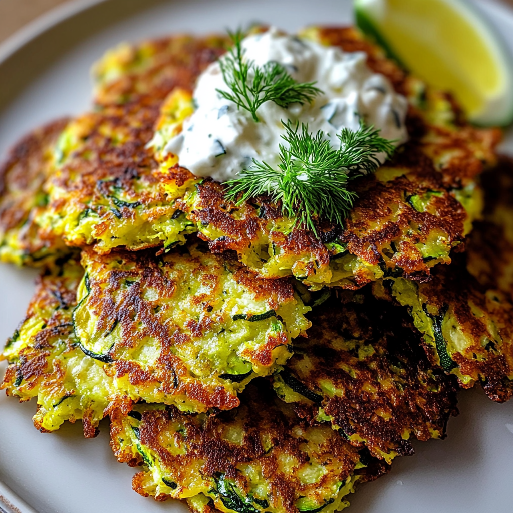 Recipe preparation for Crispy Mediterranean Zucchini Fritters