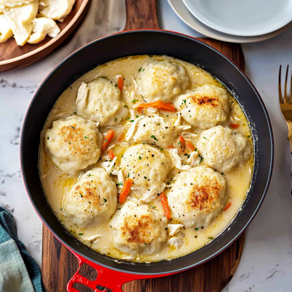 Recipe preparation for Homemade Chicken and Dumplings Recipe