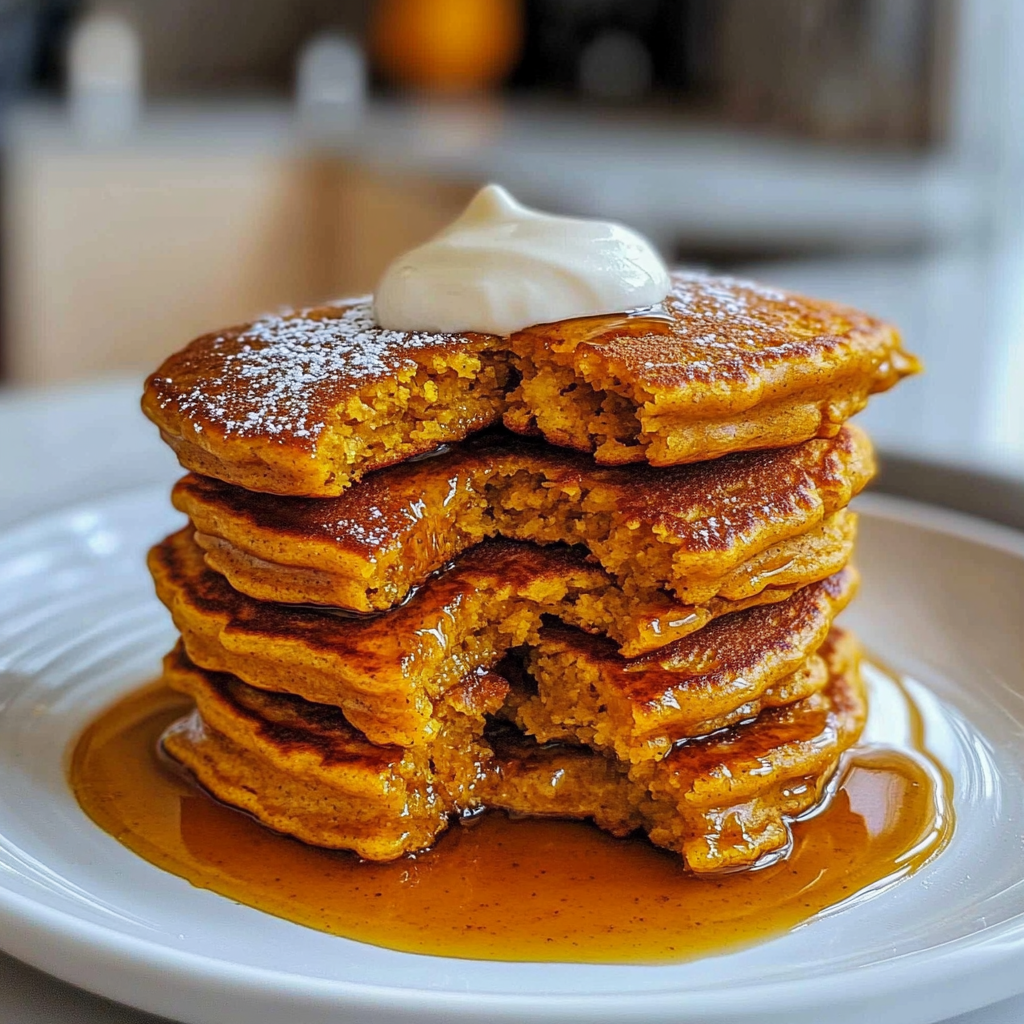 Recipe preparation for Amazing Fluffy Pumpkin Pancakes
