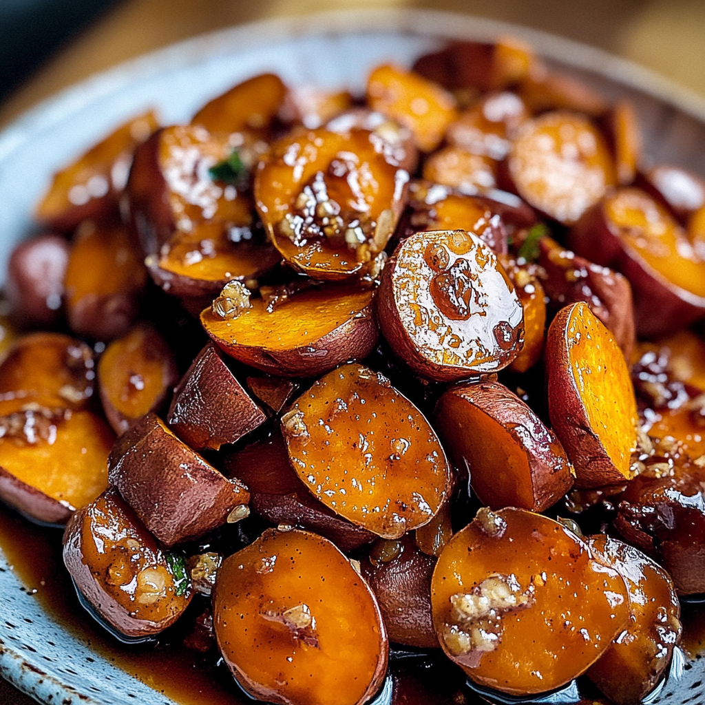 Recipe preparation for Cinnamon Maple Roasted Sweet Potatoes