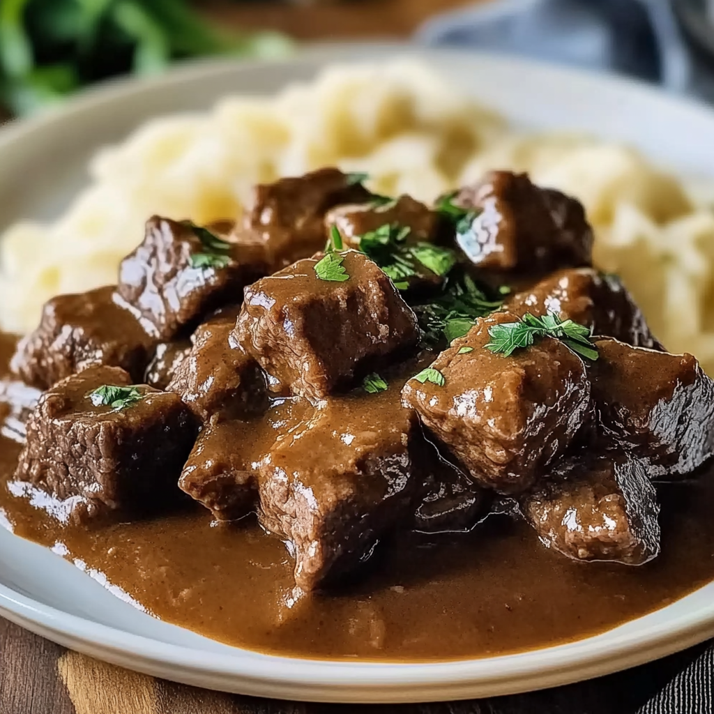 Recipe preparation for Crock Pot Cubed Steak