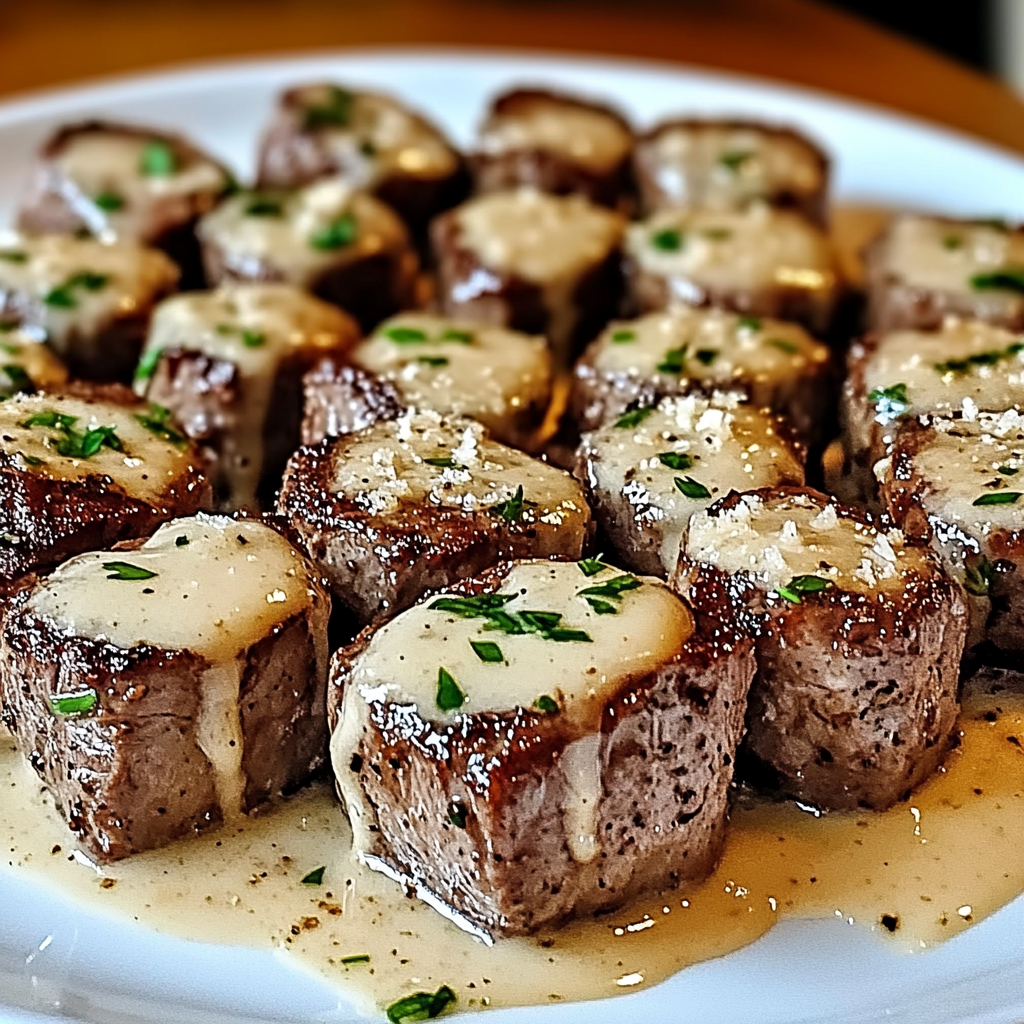 Recipe preparation for Garlic Butter Steak Bites with Parmesan