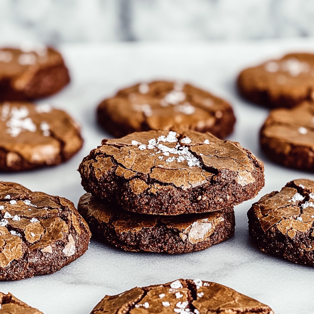 Recipe preparation for Brownie Crinkle Cookies