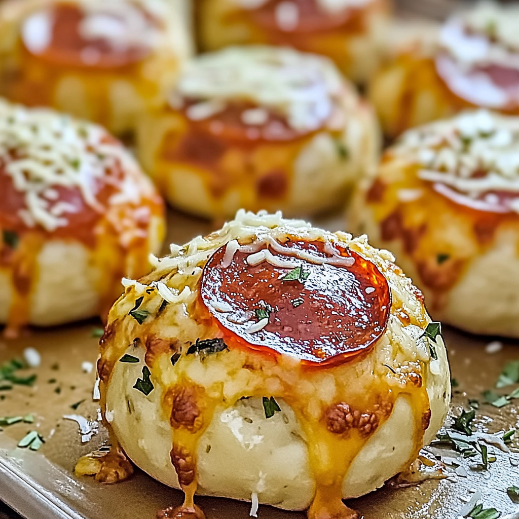 Recipe preparation for Cheesy Pepperoni Pizza Bombs Recipe
