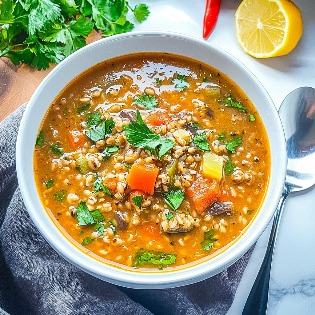 Recipe preparation for Farro Soup