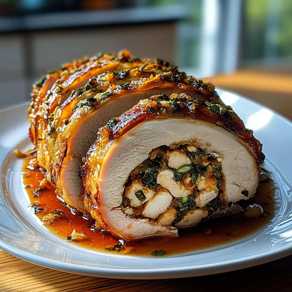 Recipe preparation for Turkey Roulade for a Showstopping Meal