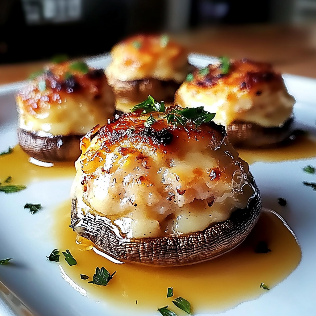 Recipe preparation for Crab Stuffed Mushrooms