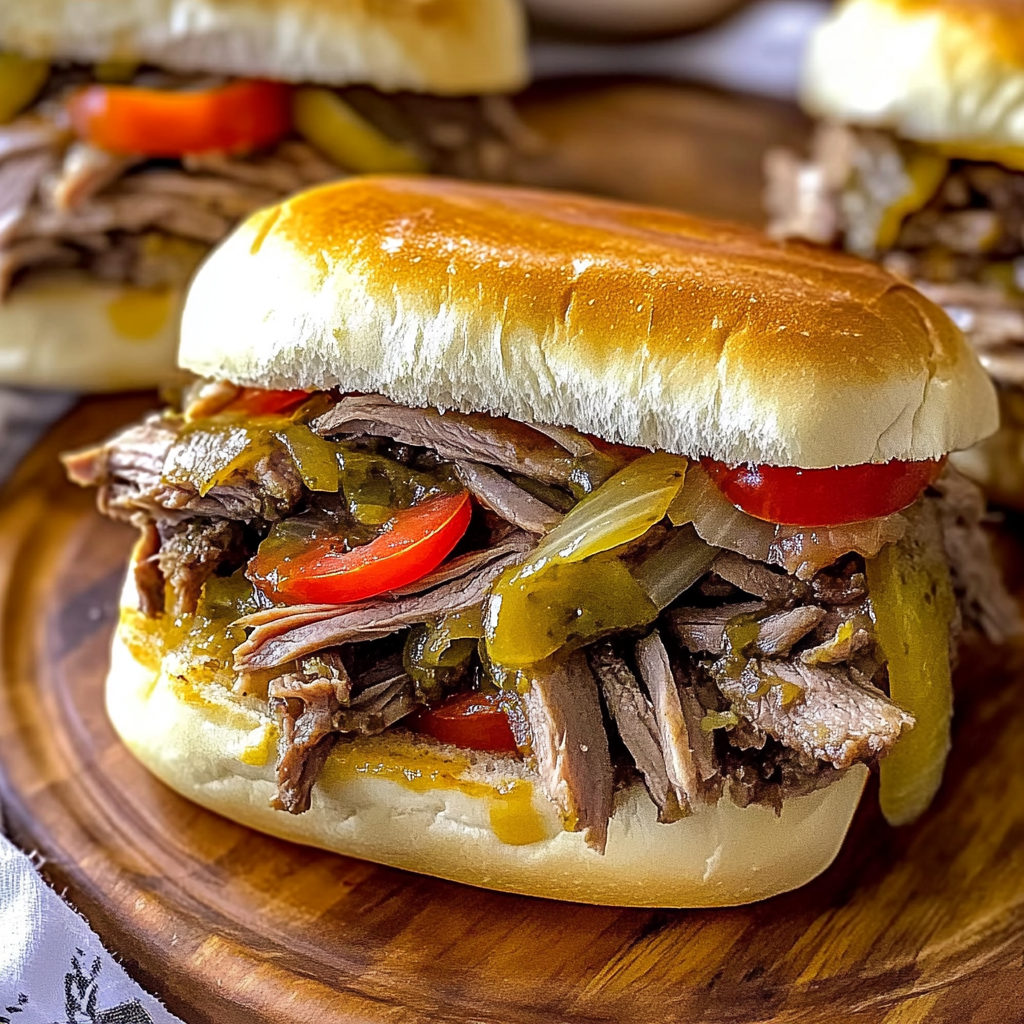 Recipe preparation for Italian Beef Sandwiches