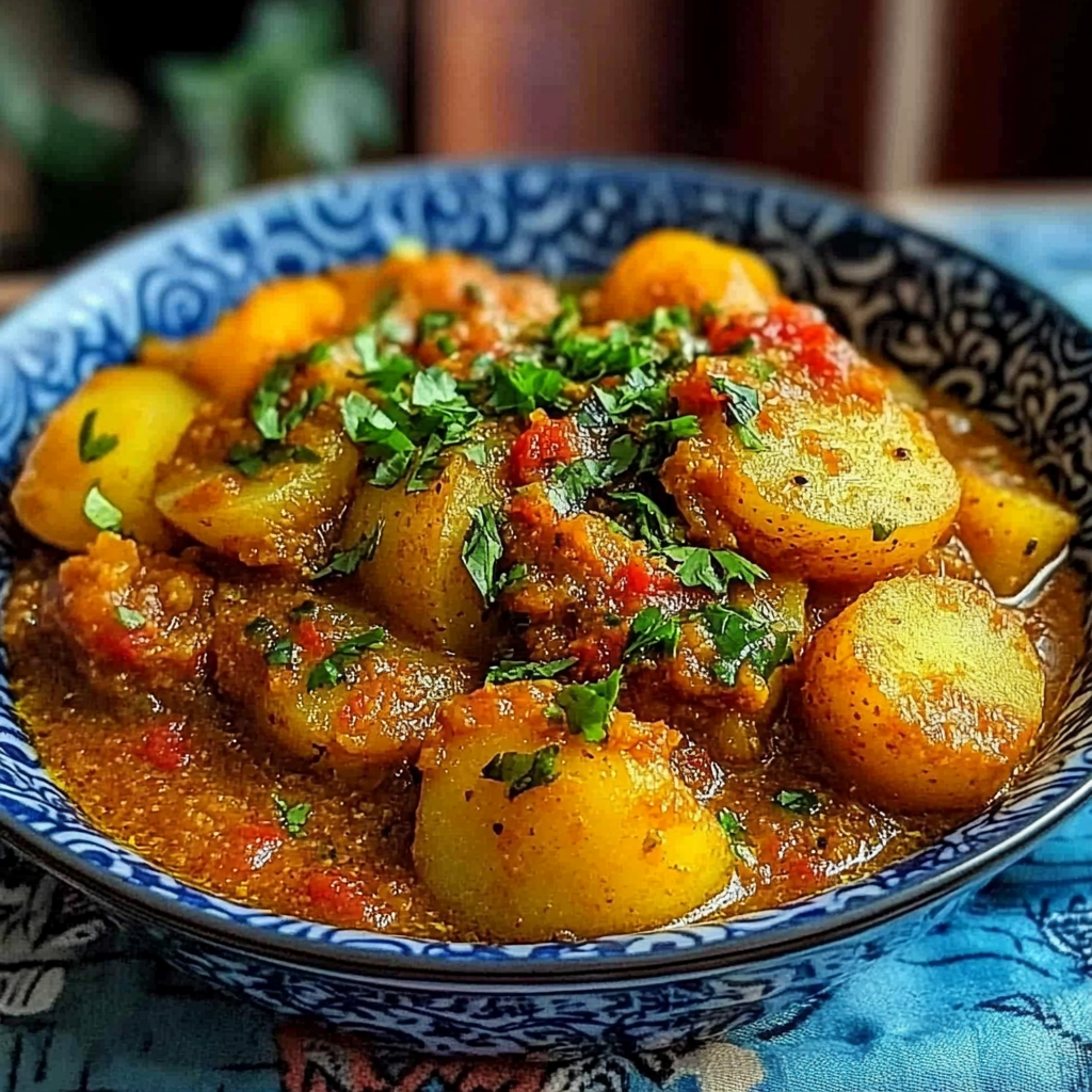 Recipe preparation for Dopiazeh Aloo Potato Curry