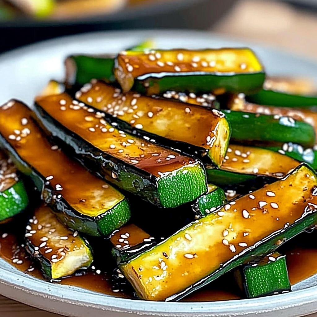 Recipe preparation for Sizzling Zucchini Hibachi Style