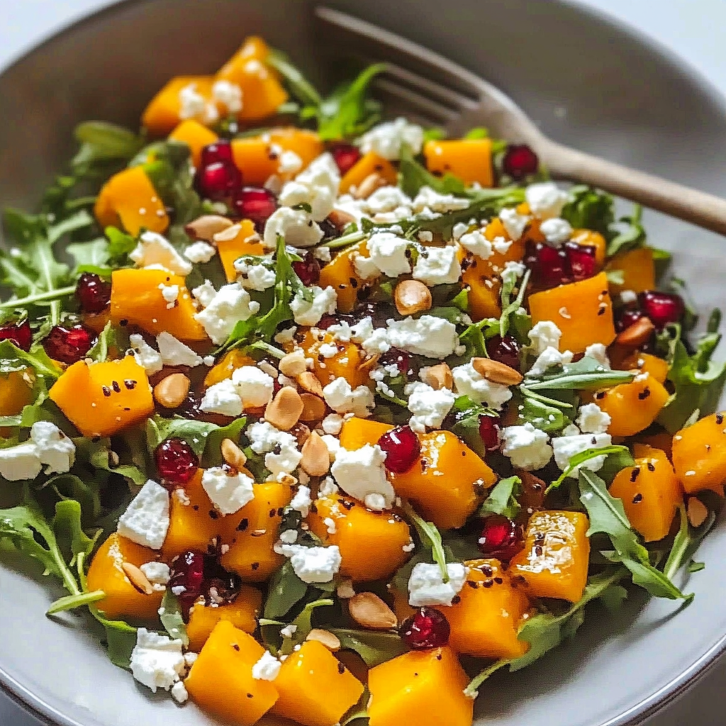 Recipe preparation for Irresistible Butternut Squash Feta Salad