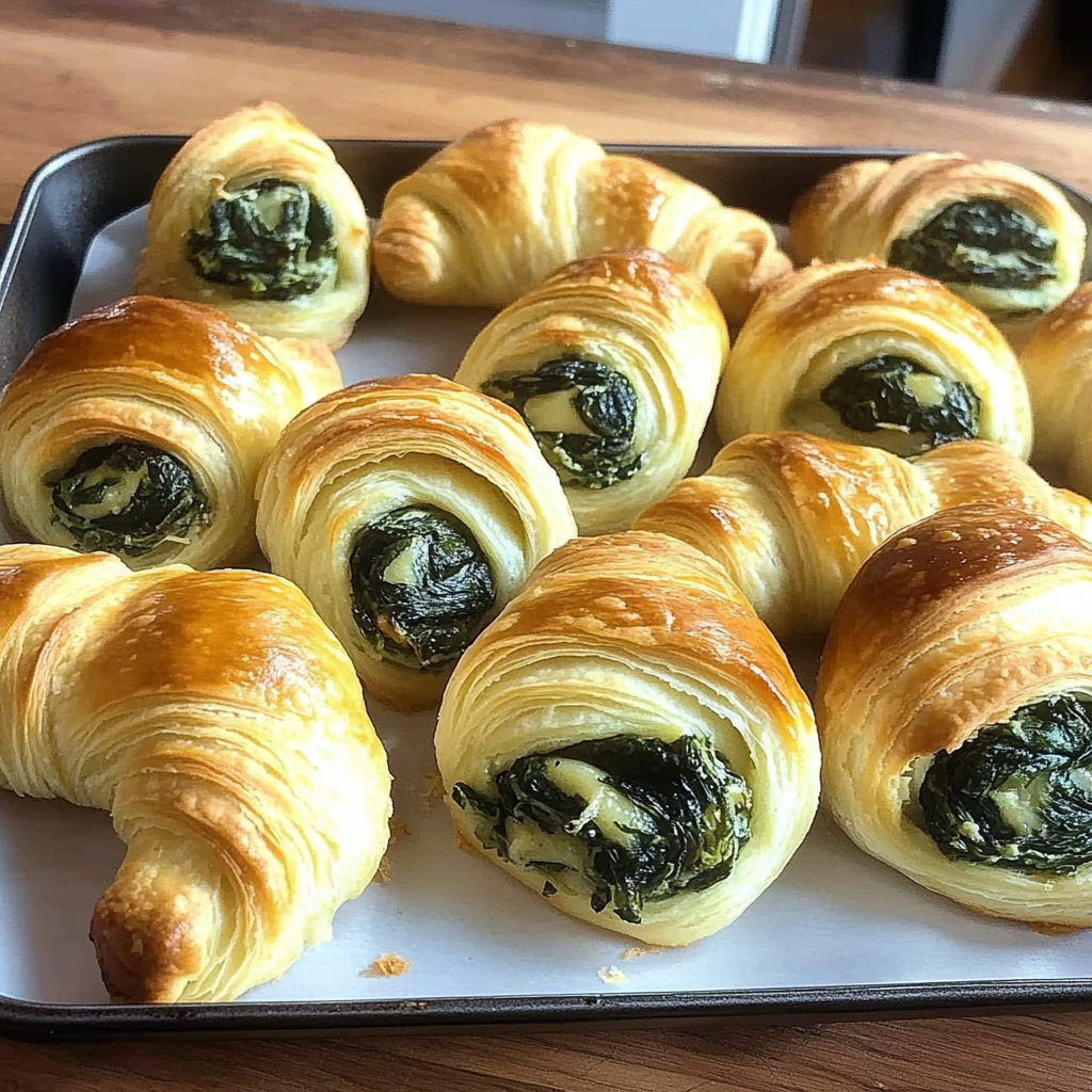 Recipe preparation for Spinach Crescent Rolls