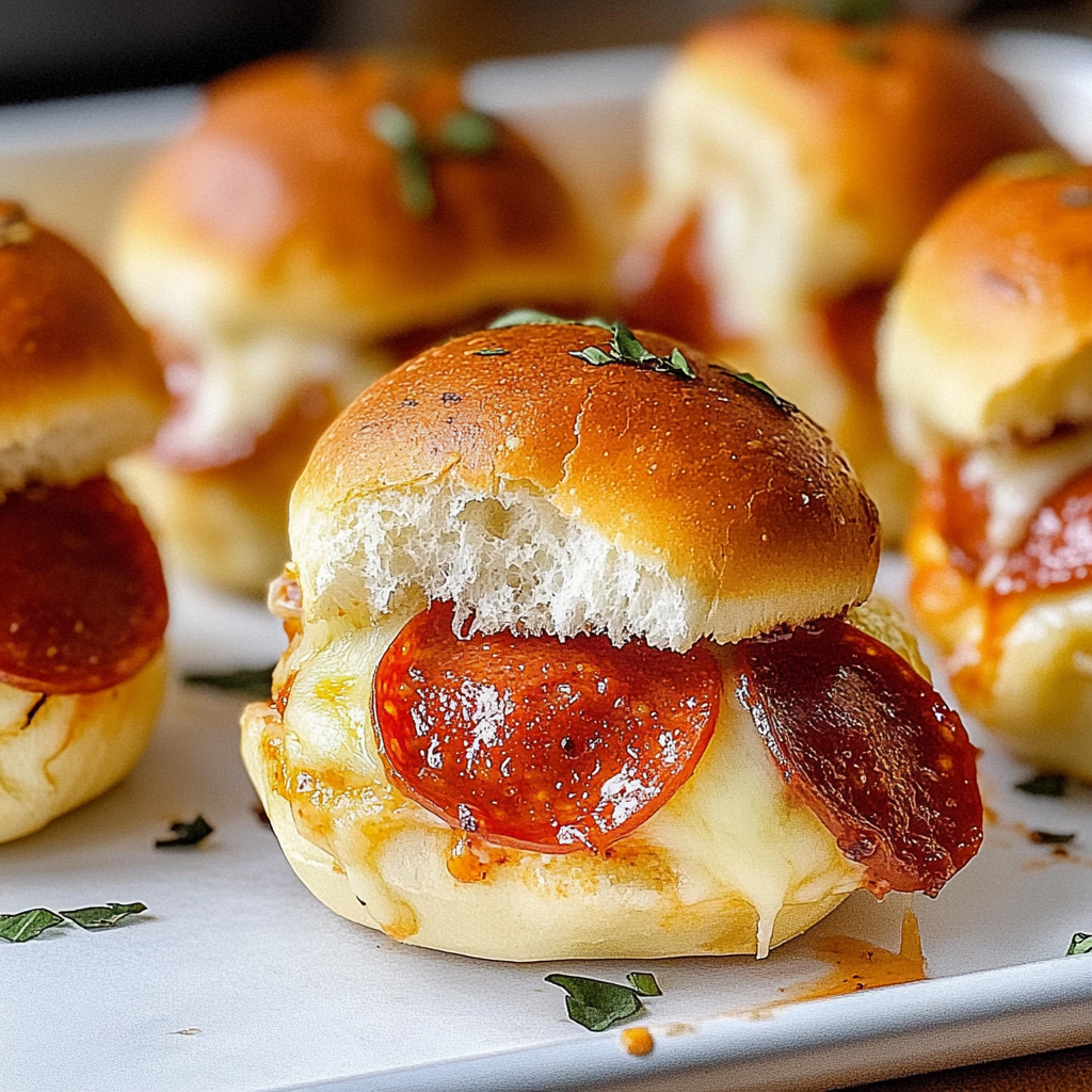 Recipe preparation for Pepperoni Pizza Sliders