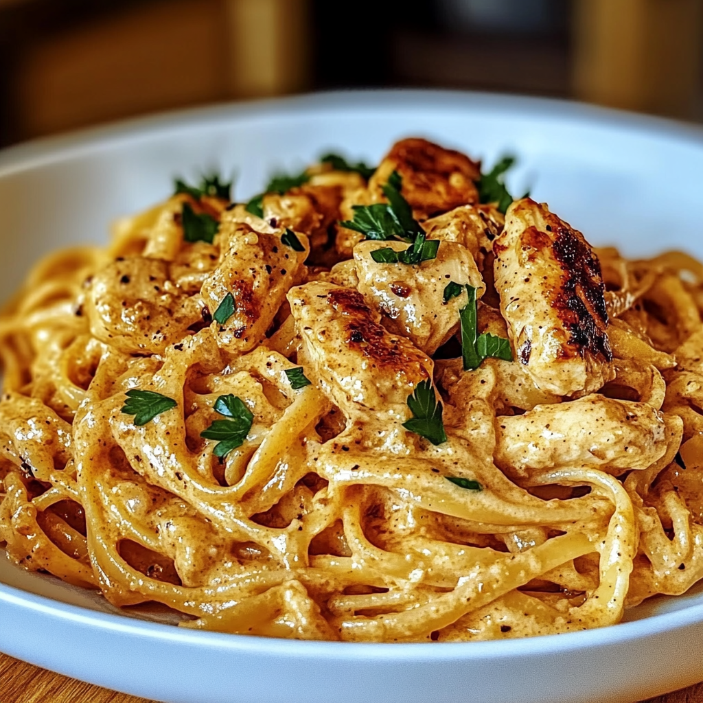 Recipe preparation for Cowboy Butter Chicken Linguine