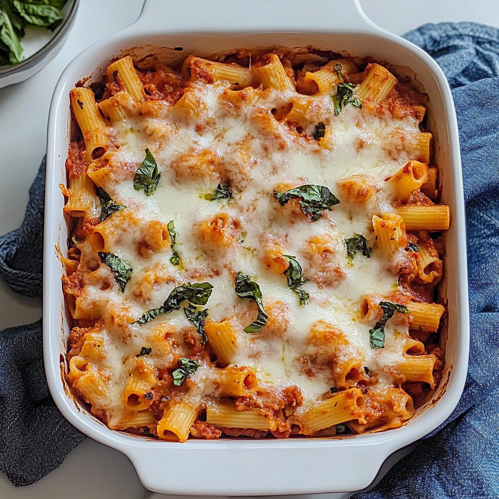Recipe preparation for Easy Meatless Baked Ziti