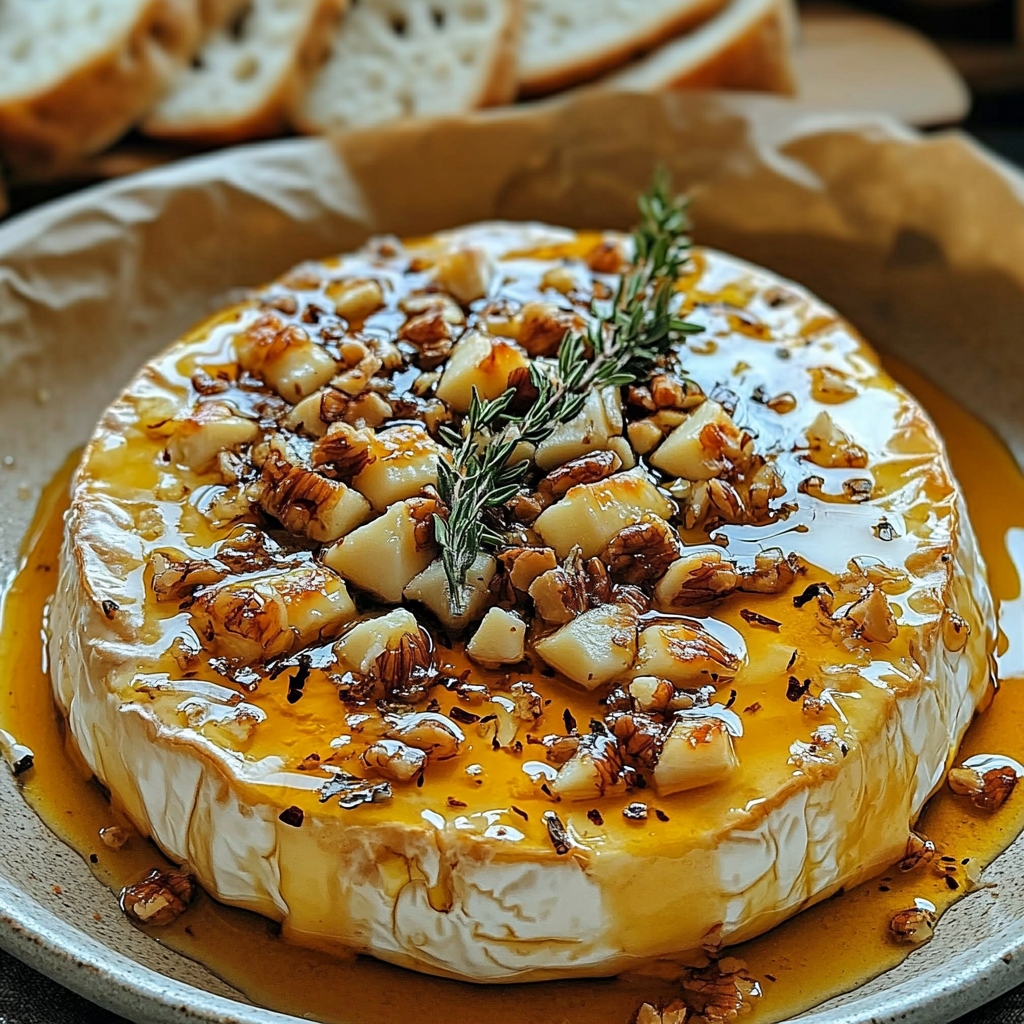 Recipe preparation for Baked Brie with Maple