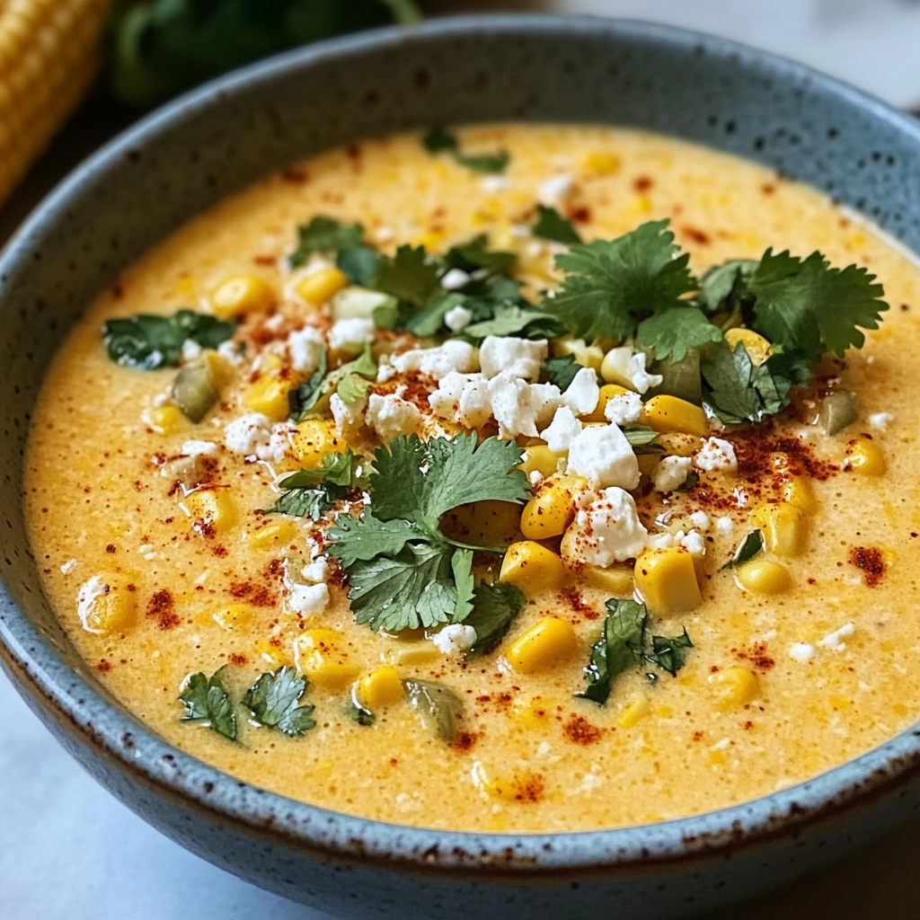 Recipe preparation for Mexican Street Corn Soup