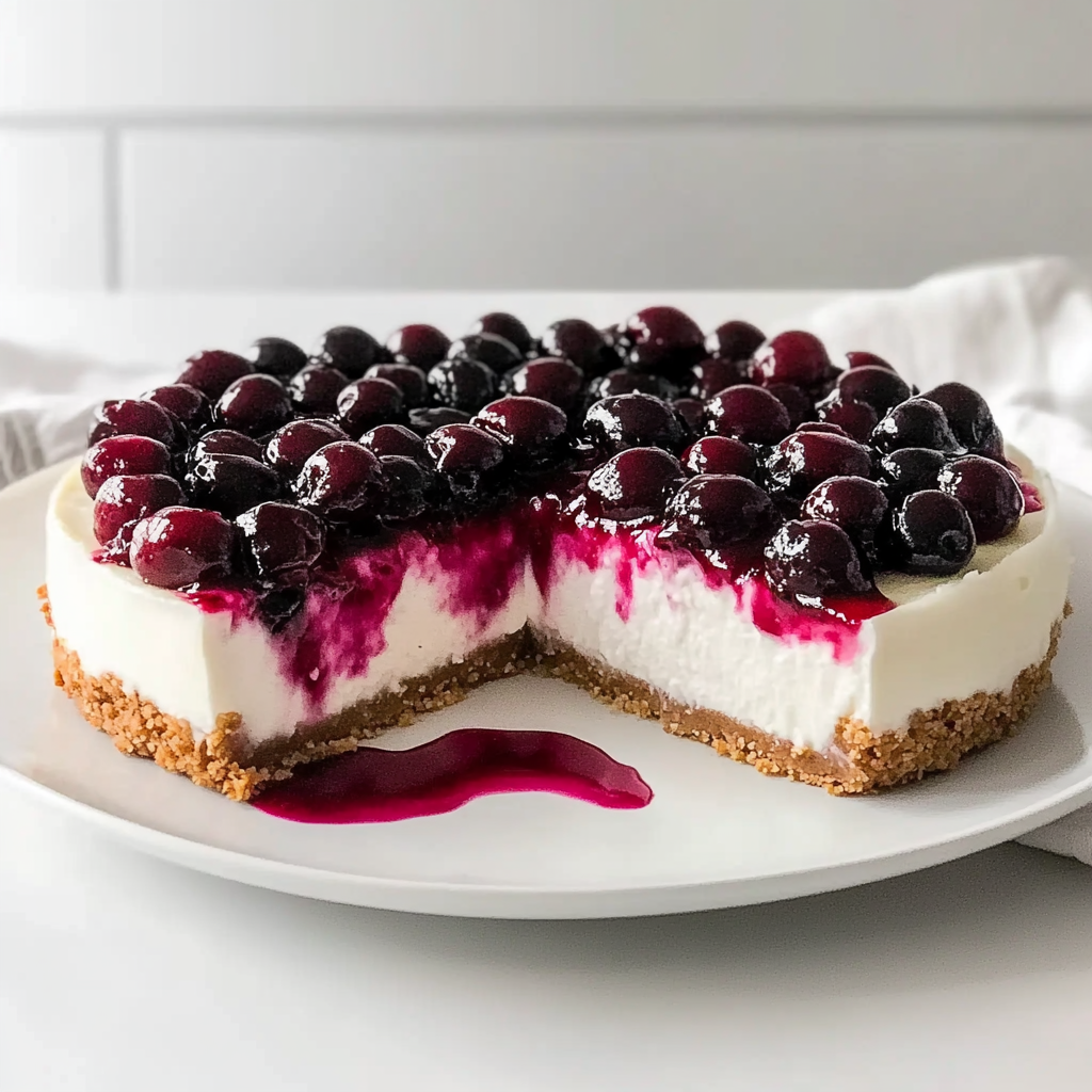 Recipe preparation for No-Bake Cherry Cheesecake
