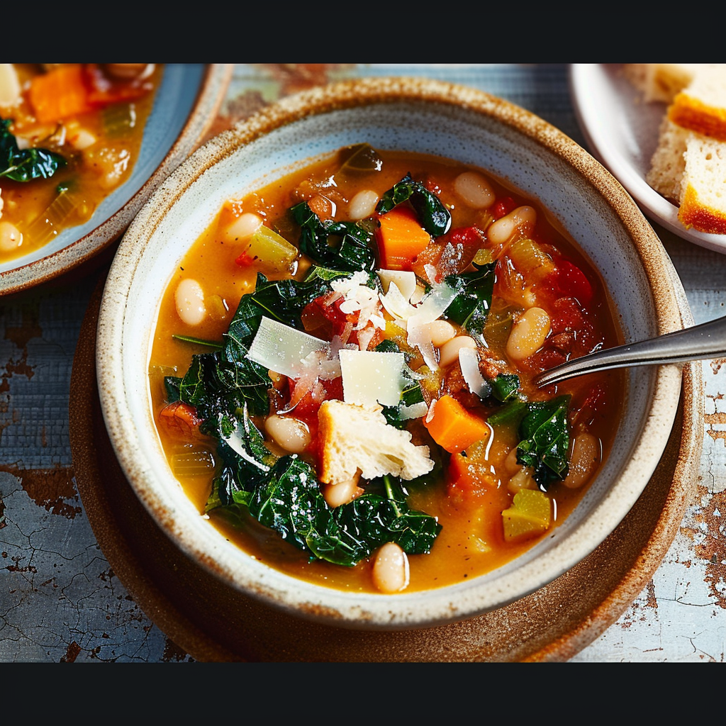 Recipe preparation for Creamy White Bean & Kale Stew