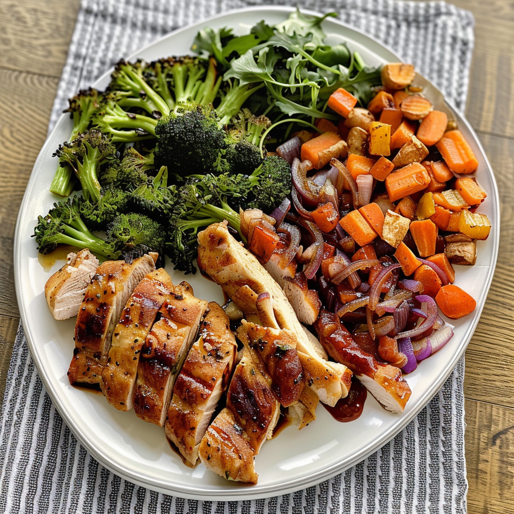 Recipe preparation for Sheet-Pan Asian BBQ Veg & Protein